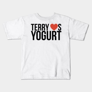 Terry Loves Yogurt (Black) Kids T-Shirt